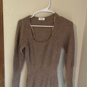 Bluivy Brown Long Sleeve Dress Elegant and Versatile